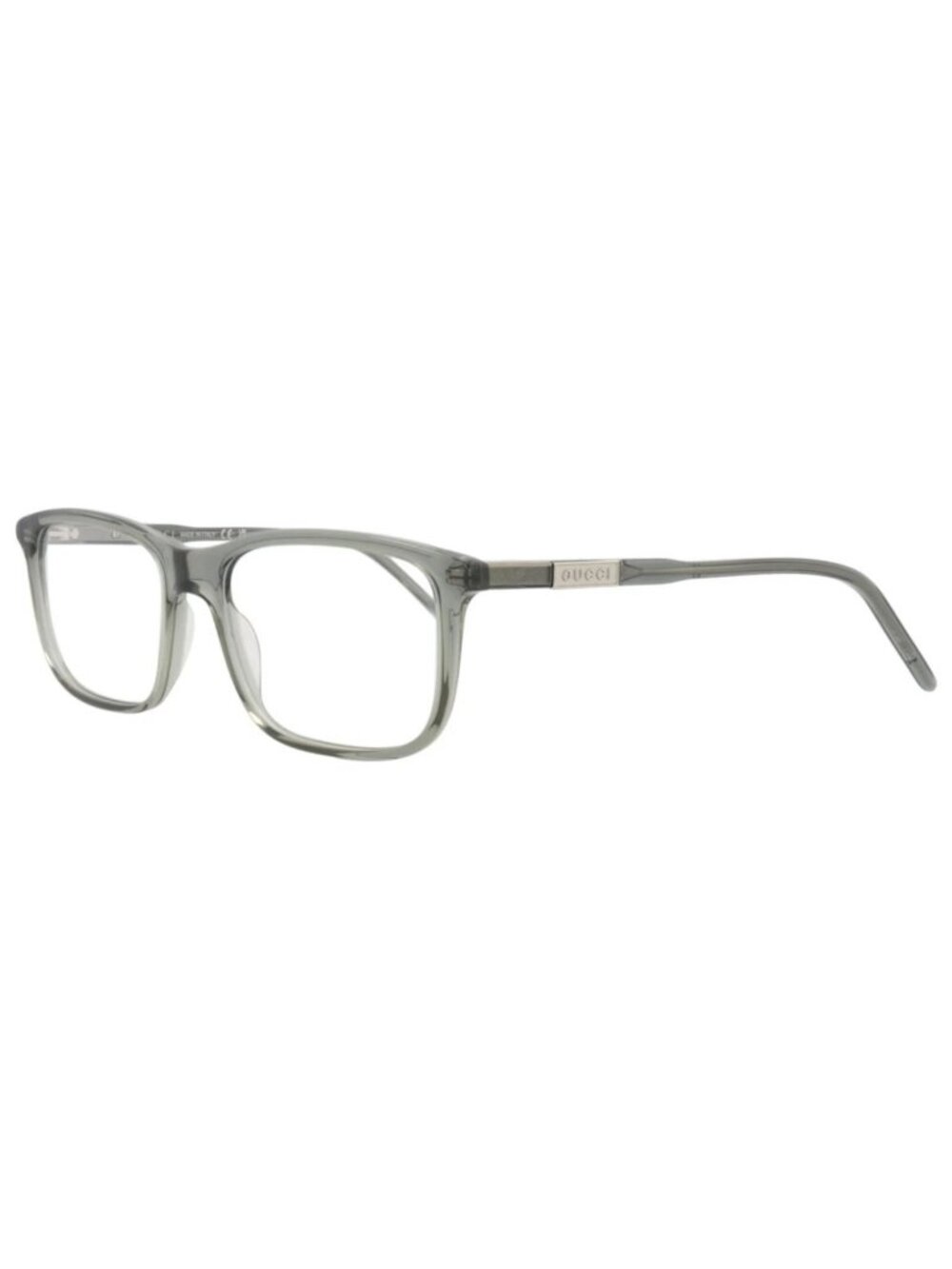 New Gucci Women's Eyeglasses Square Rectangle Acetate Frame Mens Grey Grey